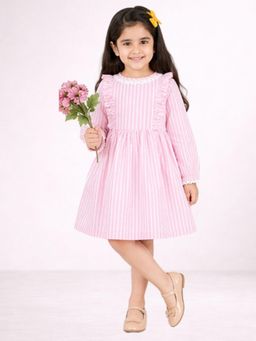 Lil Drama - Petal Play Girls Pink Cotton Dress