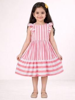 Lil Drama - Petal Play Girls Red Cotton Dress