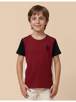 U.S. POLO ASSN. - Kids Boys Colour Blocked Regular Fit T-Shirt