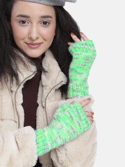 Magic Needles - Green Winter Fingerless Gloves