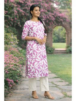 Stree Basics - Women Purple Floral Printed Kurta