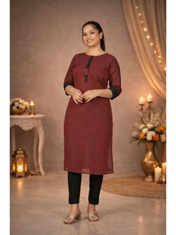 Stree Basics - Women Maroon Solid Kurti