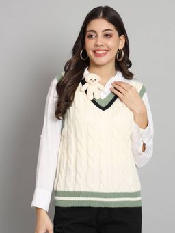 BROOWL - Womens V Neck Vest Sweater