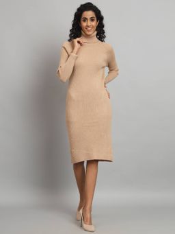 BROOWL - Womens Turtle Neck Bodycon Sweater Dress