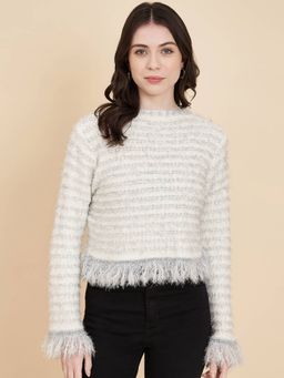 BROOWL - Womens Fringed Sweater