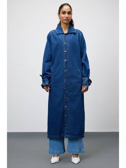 FREAKINS - Midnight Majesty Denim Trench Coat