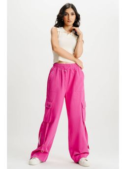 FREAKINS - Hot Pink Elasticated Cargo Pants
