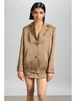 FREAKINS - Satin Copper Brown Blazer Jacket