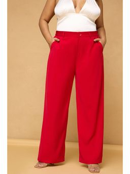FREAKINS - Curve Scarlet Red Sleek Korean Pants