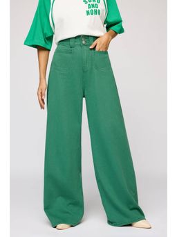FREAKINS - Verdant Green Denim Korean Pants