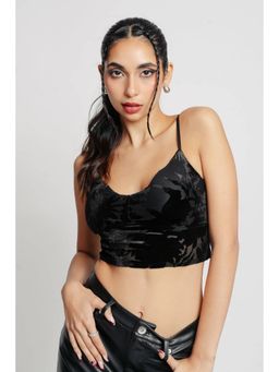 FREAKINS - Black Floral Crop Top