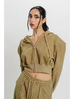 FREAKINS - Khaki Textured Hoodie