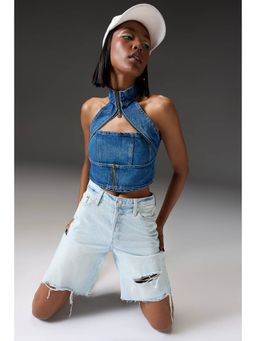 FREAKINS - Indigo Gothic Chained Denim Top