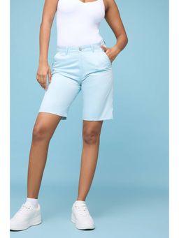 FREAKINS - Womens Light Blue Denim Effect Shorts