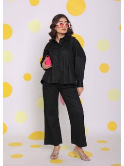 Kaori By Shreya - Black Shirt Pants Cotton (Set of 2)