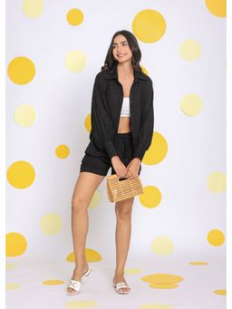 Kaori By Shreya - Black Shirt Shorts Casual (Set of 2)