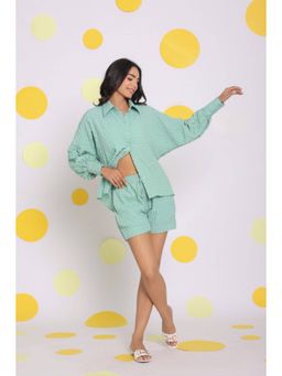 Kaori By Shreya - Green Shirt Shorts Casual (Set of 2)