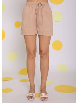 Kaori By Shreya - Beige Summer Relaxed Casual Shorts