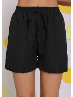 Kaori By Shreya - Black Summer Casual High Waist Shorts