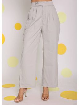 Kaori By Shreya - Ash Grey Casuals Lycra Twill Korean Pants