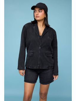 FREAKINS - Carbon Luxe Lapel Neck Blazer