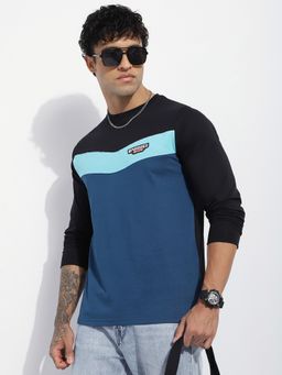 DILLINGER - Full Sleeve Embroidery Badge Cut and Sew Black T-Shirt