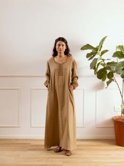 FEATHERS CLOSET - Cocoa Creme Soft Crepe Nightdress