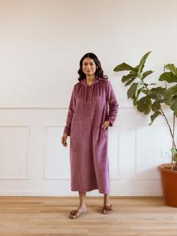 FEATHERS CLOSET - Purple Super Soft Hoodie Dress