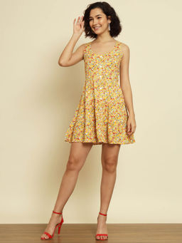 Trend Arrest - Yellow Printed Dress