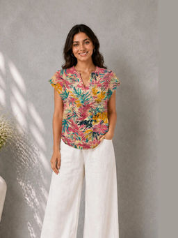 Sutra Art of Clothing - Multicolour Hand Block Print Top
