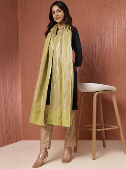 Fabindia - Green Cotton Blend Woven Stole