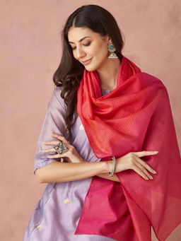 Fabindia - Pink Cotton Silk Maheshwari Stole