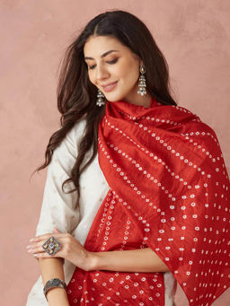 Fabindia - Red Silk Bandhani Stole