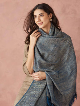 Fabindia - Blue Wool Blend Shawl
