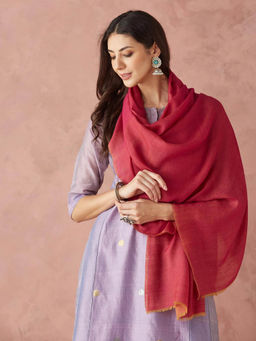 Fabindia - Pink Wool Woven Stole