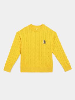 Tommy Hilfiger - Boys Yellow Regular Fit Cotton Sweater