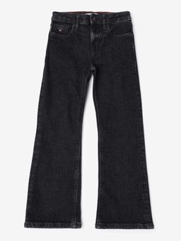 Tommy Hilfiger - Girls Black Heavy-Wash Bootcut Fit Jeans