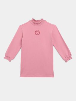 Tommy Hilfiger - Girls Pink Cotton Regular Fit Dress