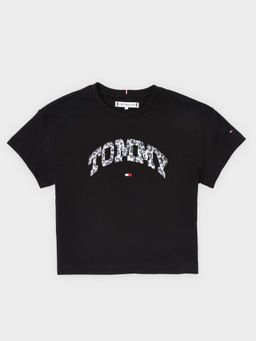 Tommy Hilfiger - Girls Black Relaxed Fit Cotton T-shirt