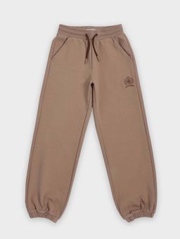 Tommy Hilfiger - Girls Brown Relaxed Fit Solid Mid Rise Joggers