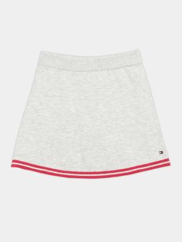 Tommy Hilfiger - Girls Grey Regular Fit Mid Rise Skirt