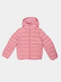 Tommy Hilfiger - Girls Pink Solid Regular Fit Nylon Puffer Jacket