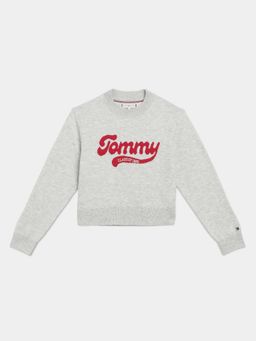 Tommy Hilfiger - Girls Grey Regular Fit Cotton Sweater