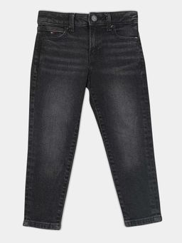 Tommy Hilfiger - Boys Black Light-Wash Straight Fit Mid Rise Jeans