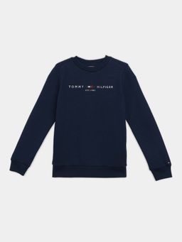 Tommy Hilfiger - Boys Navy Blue Relaxed Fit Cotton Sweatshirt