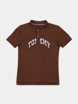 Tommy Hilfiger - Boys Brown Regular Fit Cotton Polo T-shirt