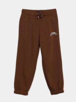 Tommy Hilfiger - Boys Brown Regular Fit Mid Rise Joggers