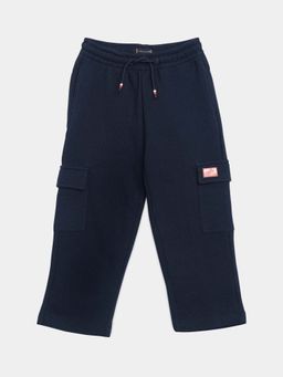 Tommy Hilfiger - Boys Navy Blue Regular Fit Mid Rise Trouser