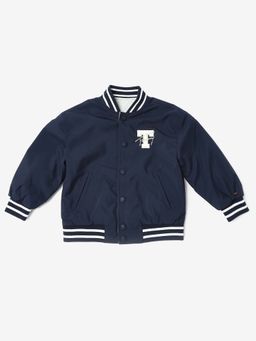 Tommy Hilfiger - Boys Navy Blue Relaxed Fit Polyester Reversible Bomber Jacket