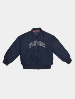 Tommy Hilfiger - Boys Navy Blue Relaxed Fit Polyester Jacket